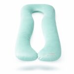 Kismama Párna Alváshoz U alakú menta színű bársony huzattal 04