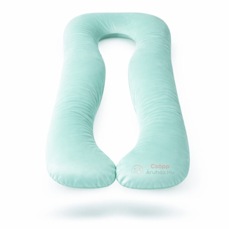 Kismama Párna Alváshoz U alakú menta színű bársony huzattal 04