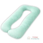 Kismama Párna Alváshoz U alakú menta színű bársony huzattal 06