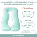 Kismama Párna Alváshoz U alakú menta színű bársony huzattal Választható méretek