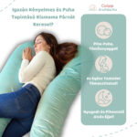 Kismama Terhes Párna Alváshoz és Oldalfekvéshez U alakú menta színű bársony 03