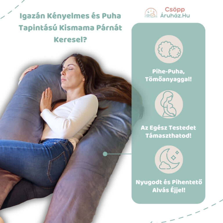 Kismama Terhes Párna Alváshoz és Oldalfekvéshez - U Alakú Szürke Színű Bársony 03