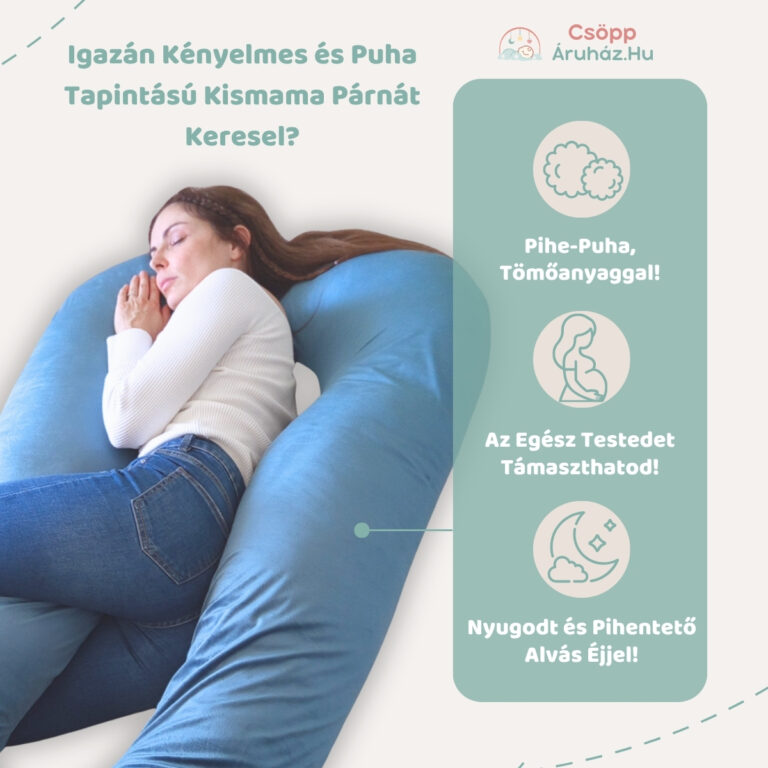 Kismama Terhes Párna Alváshoz és Oldalfekvéshez - U alakú türkizkék színű bársony 03