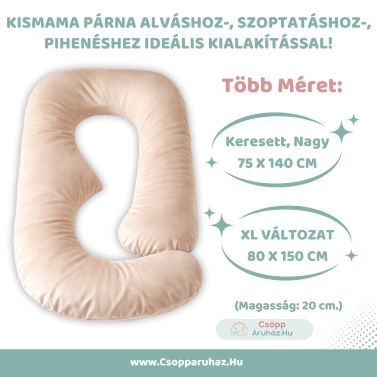 Óriási Kismama Párna Bézs Bársonnyal - Alváshoz - Választható Méretek-M-L-XL