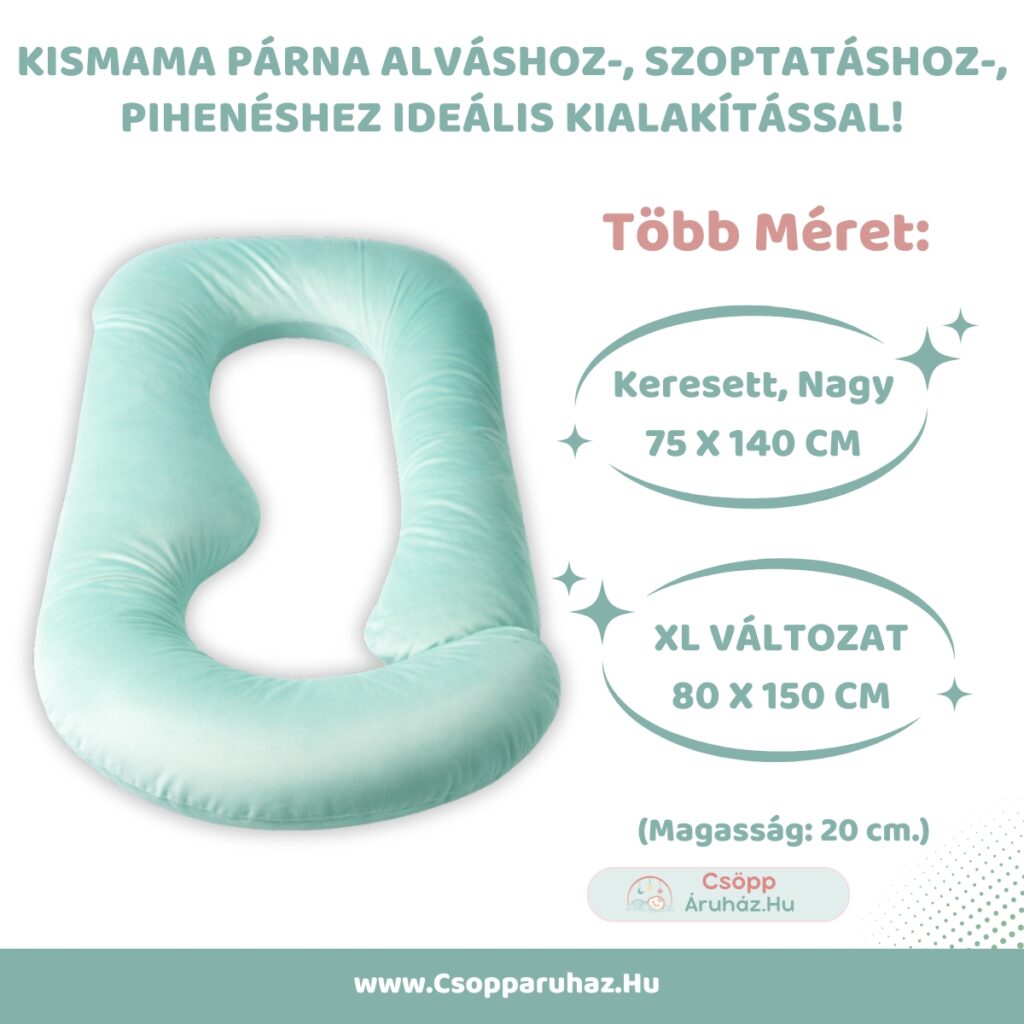 Óriási Kismama Párna Menta Bársonnyal - Alváshoz - Választható Méretek-M-L-XL