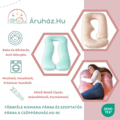 Óriási Kismama Párna Oldalt Fekvéshez, Derék Támasztáshoz, Alváshoz Menta Bársonnyal - 12